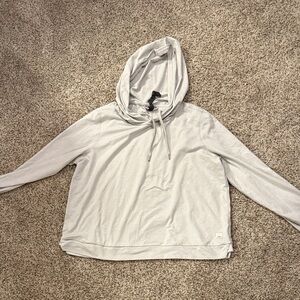Vuori Heathered Ivory Hoodie with Drawstrings